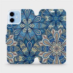 Pouzdro Mobiwear parádní flip Apple iPhone 12 mini - V108P Modré mandala květy