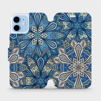 Pouzdro Mobiwear parádní flip Apple iPhone 12 mini - V108P Modré mandala květy – Zboží Mobilmania