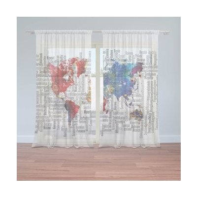 Sablio Záclony Jména států: 2ks 150x250cm – Hledejceny.cz