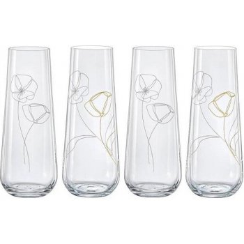 Crystalex Sklenice na prosecco FLOWERS 4 x 250 ml