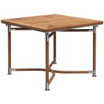 Gloster Jídelní skládací stůl Navigator, čtvercový 100x100x75 cm, rám teak a broušená nerezová ocel, deska teak – Hledejceny.cz