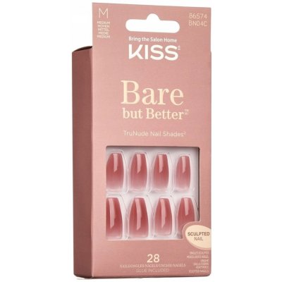 Kiss gelové nehty Bare But Better Nails Nude Nude 28 ks – Zboží Mobilmania