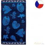 Svitap plážová osuška MOŘE ryby a mušle modrá froté 90 x 170 cm – Zboží Mobilmania