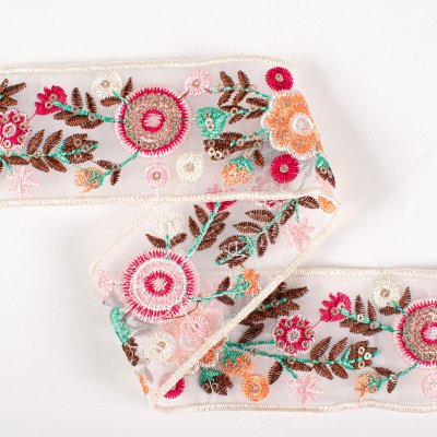 Takoy Organzová stuha s výšivkou pastelová zahrada – Hledejceny.cz