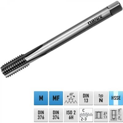 Narex Ždánice 041531420107000 - Závitník strojní M10,0x1,0mm typ 3042 kód 3000, lícování ISO2 (6H) DIN 374 – Hledejceny.cz