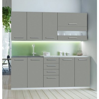 Bauhaus Kuchyňská linka Como 200 x 82/72 x 45 cm platinově šedá – Zbozi.Blesk.cz