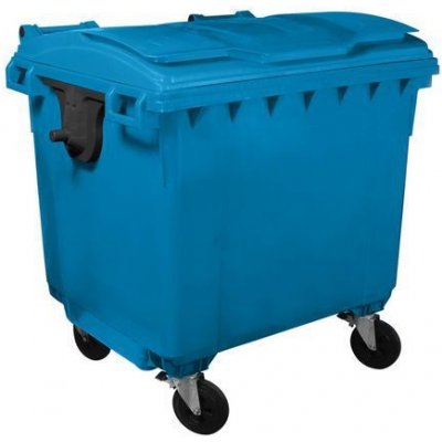 Manutan Expert Plastová venkovní popelnice 1 100 l, modrá – Zboží Mobilmania
