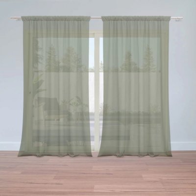 Záclony Vojenská zelená: 2 ks - 150x250 cm - Sablio – Hledejceny.cz