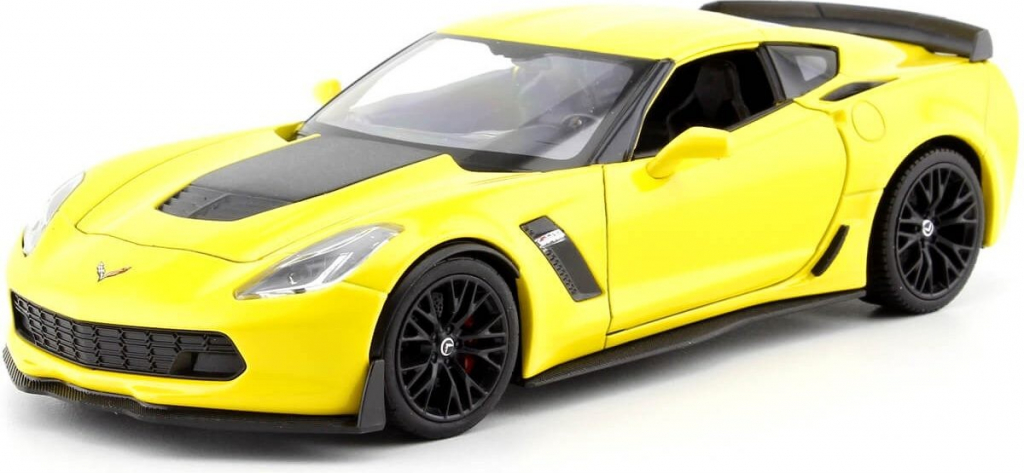 Welly Chevrolet Corvette Z06 2017 model žlutá 1:24