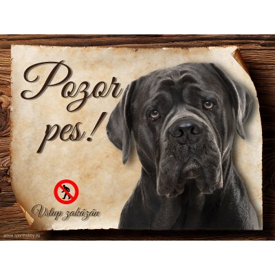 Sport hobby Cedulka Cane Corso Pozor pes zákaz C020 27x20 – Zbozi.Blesk.cz