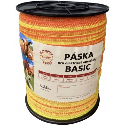 Páska BASIC 20 mm pro el. ohradník 4x0 16 mm Niro žluto oranž. 400 m – Hledejceny.cz
