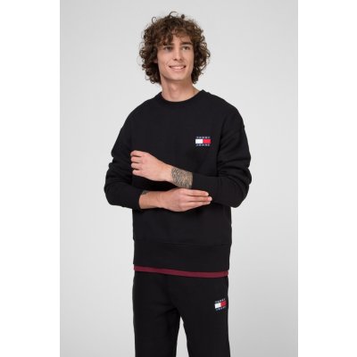 Tommy Hilfiger TOMMY JEANS černá mikina TOMMY BADGE CREW