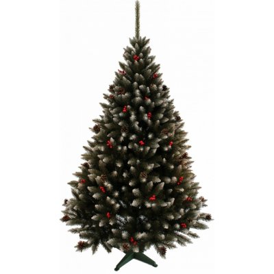 TRENDIE Vánoční stromek Smrk se šiškami a jeřabinou 100 cm – Sleviste.cz