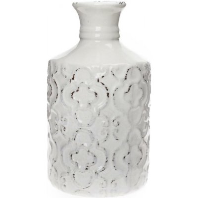 VÁZA ORNAMENT BIELA KERAMIKA 13*13*23CM – Hledejceny.cz