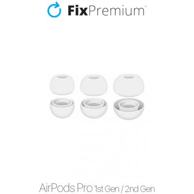 FixPremium vyměnitelné gumičky pro AirPods Pro - Set 3ks (L, M, S) bílá – Zboží Živě