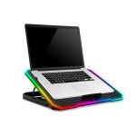 EVOLVEO CoolPro, chladící podložka pod notebook, 2x ventilátor, RGB podsvícení, černá – Hledejceny.cz
