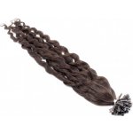 Kudrnaté 60cm 100% lidské vlasy pro metodu keratin 0,5g tmavě hnědá – Sleviste.cz