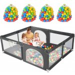 iMex Kids Dětská ohrádka 200 x 180 cm šedá + 400 ks míčků 7 cm – Zboží Mobilmania