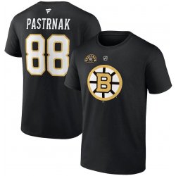 Fanatics pánské tričko David Pastrňák #88 Boston Bruins 100th Anniversary Stack Logo Name & Number