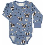 Bambusové body dětské s dlouhým rukávem modré Blue Bulldog Geggamoja – Hledejceny.cz