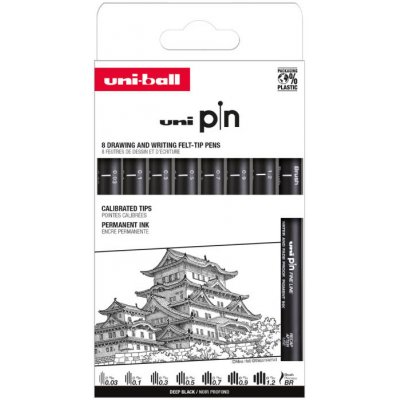 Uni pin Classic 8 ks černá – Zboží Dáma