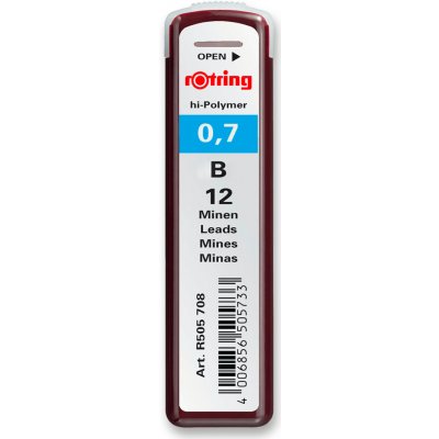 Rotring tuhy do mikrotužky 0,7 mm, B S0312680 12 ks – Zboží Živě