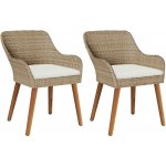 Omaxi 892140 Zahradní křeslo 2 ks Béžová 55 x 62,5 x 82 cm polyratan – Hledejceny.cz