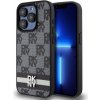 Pouzdro a kryt na mobilní telefon Apple DKNY PU Leather Checkered Pattern and Stripe pro iPhone 12/12 Pro Black