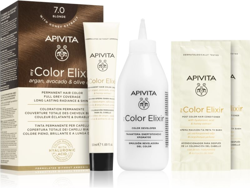 Apivita My Color Elixir barva na vlasy bez amoniaku 7.0 Blonde od 291 Kč -  Heureka.cz