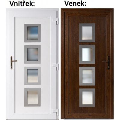 Soft Vchodové dveře 010 INOX Zlatý dub / Bílá 88x198 cm pravé – Zbozi.Blesk.cz