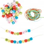 Small Foot Dřevěné barevné navlékací korálky písmenkové – Zboží Dáma