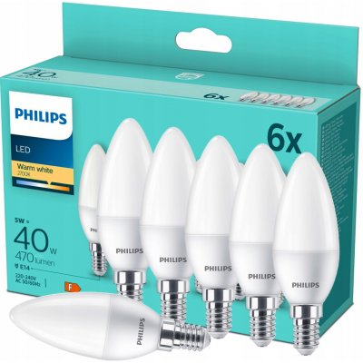 Philips Lighting 871951431344600 LED EEK2021 F A G E14 svíčkový tvar 5 W = 40 W teplá bíl – Zboží Živě