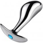 VšeNaSex Ocelový anální kolík Prostate Small Plug modrý kamínek – Sleviste.cz