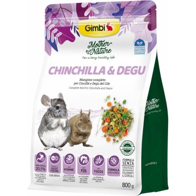 Gimbi Mother Nature Chinchilla & Degu Krmivo pro činčily a osmáky 0,8 kg – Zboží Mobilmania