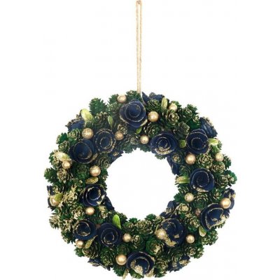 MagicHome Vianoce zeleno-modro-zlatý, 29 cm – Zboží Dáma