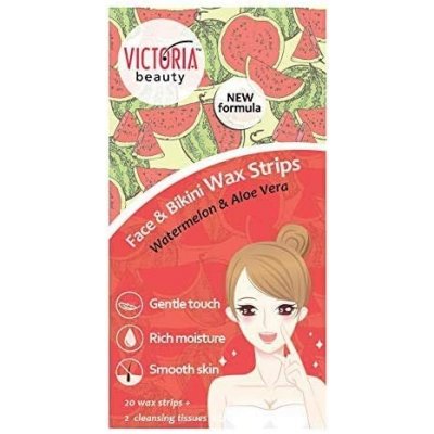 Victoria Beauty Depilační pásky na obličej a oblast bikin s výtažky z  melounu, 20 pásků od 99 Kč - Heureka.cz
