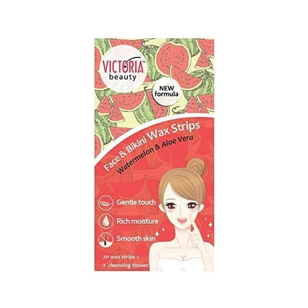 Victoria Beauty Depilační pásky na obličej a oblast bikin s výtažky z  melounu, 20 pásků od 89 Kč - Heureka.cz
