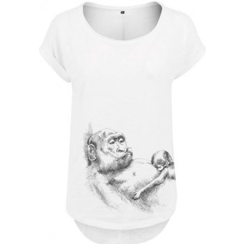 Kojicí tričko Monkey Mum bílé opička