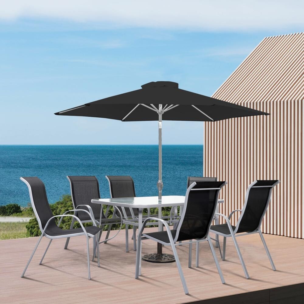 Avenberg Mallorca Ibiza 8dílná sestava černo-stříbrná Za23020