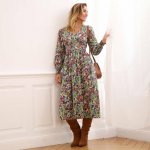 Splývavé midi šaty z viskózy s potiskem zelená/purpurová – Hledejceny.cz