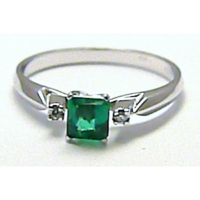 Klenoty Budín diamantový mohutný zásnubní prsten se smaragdem J 24577 14
