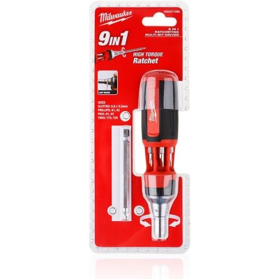 Milwaukee šroubovák s ráčnou, 9v1, bity 4932471598 – Zboží Dáma