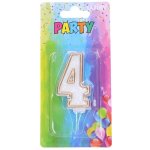 Wiky Párty svíčka číslo 4 zlatá – Zboží Mobilmania