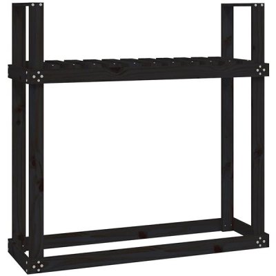 VidaXL Masivní borovice 110 x 35 x 108,5 cm černý – HobbyKompas.cz