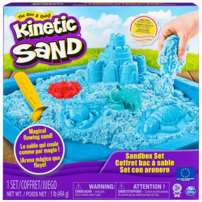 Kinetic Sand Krabice tekutého písku s podložkou Modrá