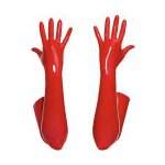 Sexy dlouhé lesklé PVC lack prstové rukavice Červená 6825 – Zboží Dáma