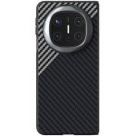 Abeel Case plastový kryt s umělou kůží na Huawei Mate X6 - černý/stříbrný – Sleviste.cz