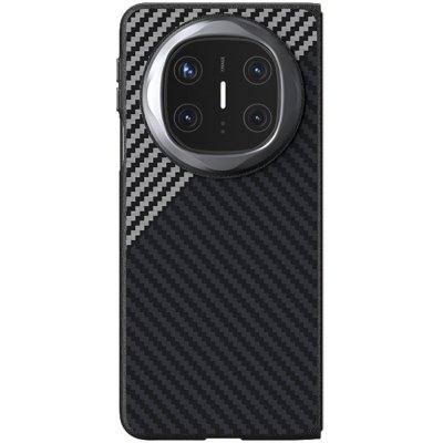 Abeel Case plastový kryt s umělou kůží na Huawei Mate X6 - černý/stříbrný – Sleviste.cz