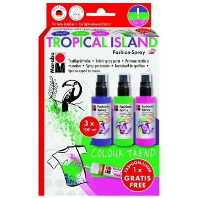 Marabu sada barev na textil ve spreji Tropical Island – Zboží Mobilmania