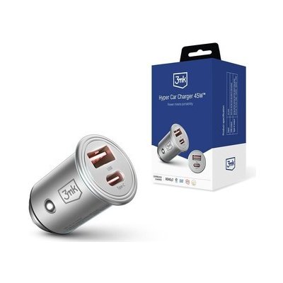 3mk Hyper Car Charger 45W nabíječka do auta, USB-A/USB-C (PD) – Sleviste.cz